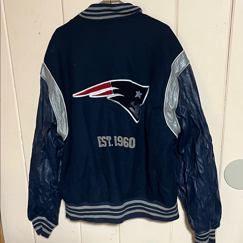 Navy Varsity Jacket With Logo Patch - image 4